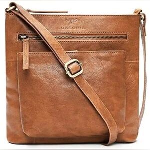 LUXEORIA Genuine Brown Leather Crossbody Shoulder Bag Western Classic Neutral